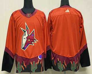 Mens Arizona Coyotes Blank Orange 2022 Reverse Retro Stitched Jersey->phoenix coyotes->NHL Jersey